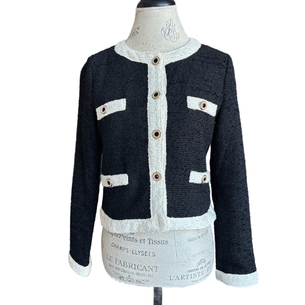 AQUA Black and White Lady Jacket Small